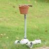 Retro Woven Front Bicycle Basket for Children's Bikes and Scooters