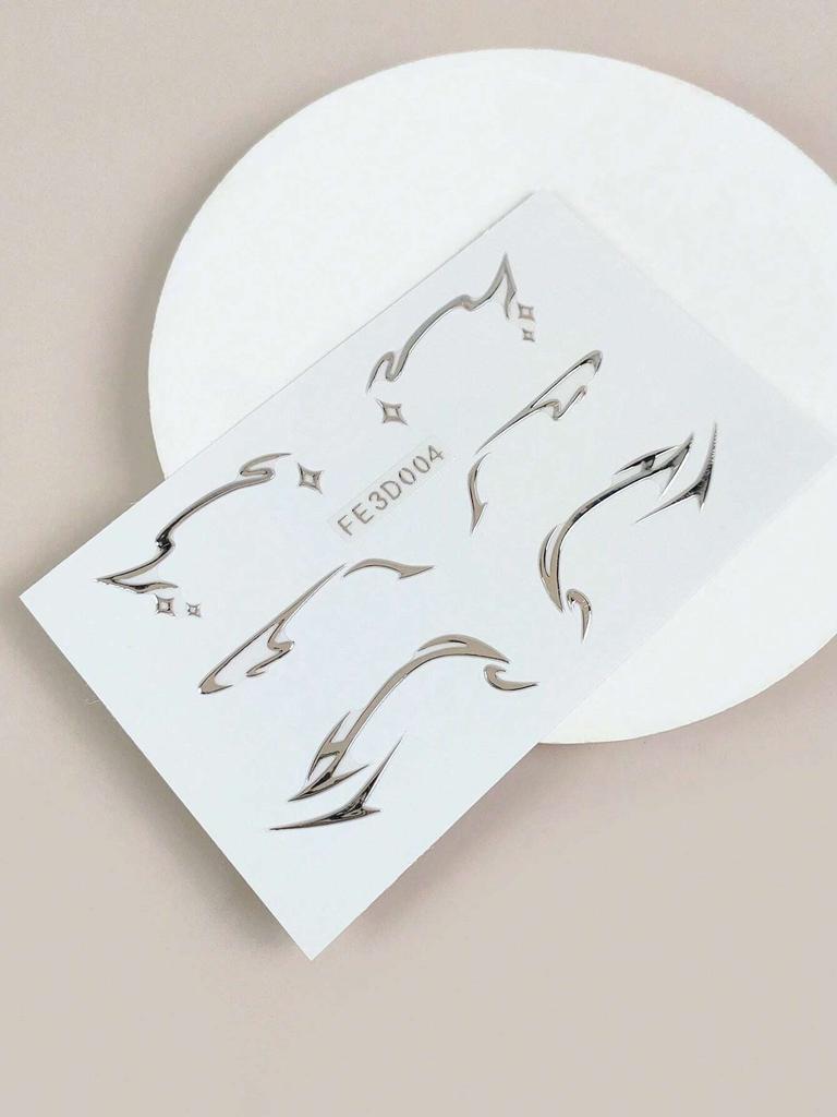 1pc 3D Metallic Face & Eye Stickers, Waterproof Eyeliner Tattoo for Halloween, Festival & Stage Makeup