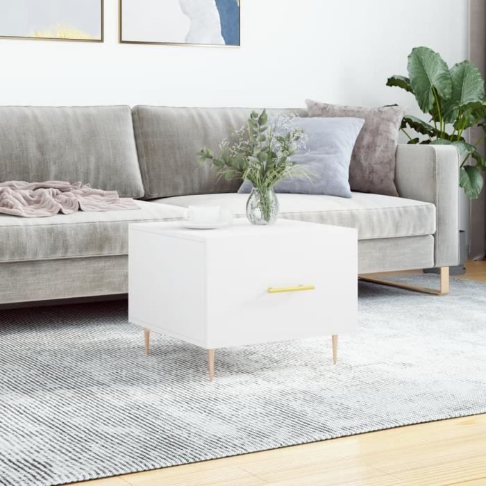 VidaXL Coffee Table White 50x50x40 Cm Engineered Wood 829364