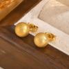 8mm Classic Post Ball Stud Earrings for Women,18k Gold Plated Stainless Steel Anti-allergy Piercing Ear Jewelry