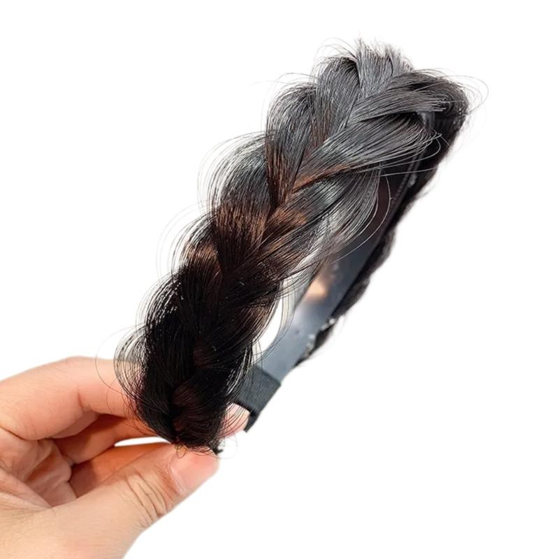 Women's Braided Hair Band High Elasticity Hairpiece Fashionable Hair Accesories Hairband for Girls Natural Look