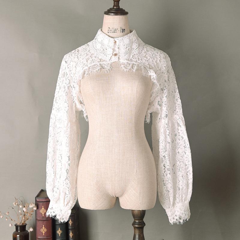 Koreanischer Stil Damen Spitzen-Mock-Kragen für Herbst-/Winterpullover