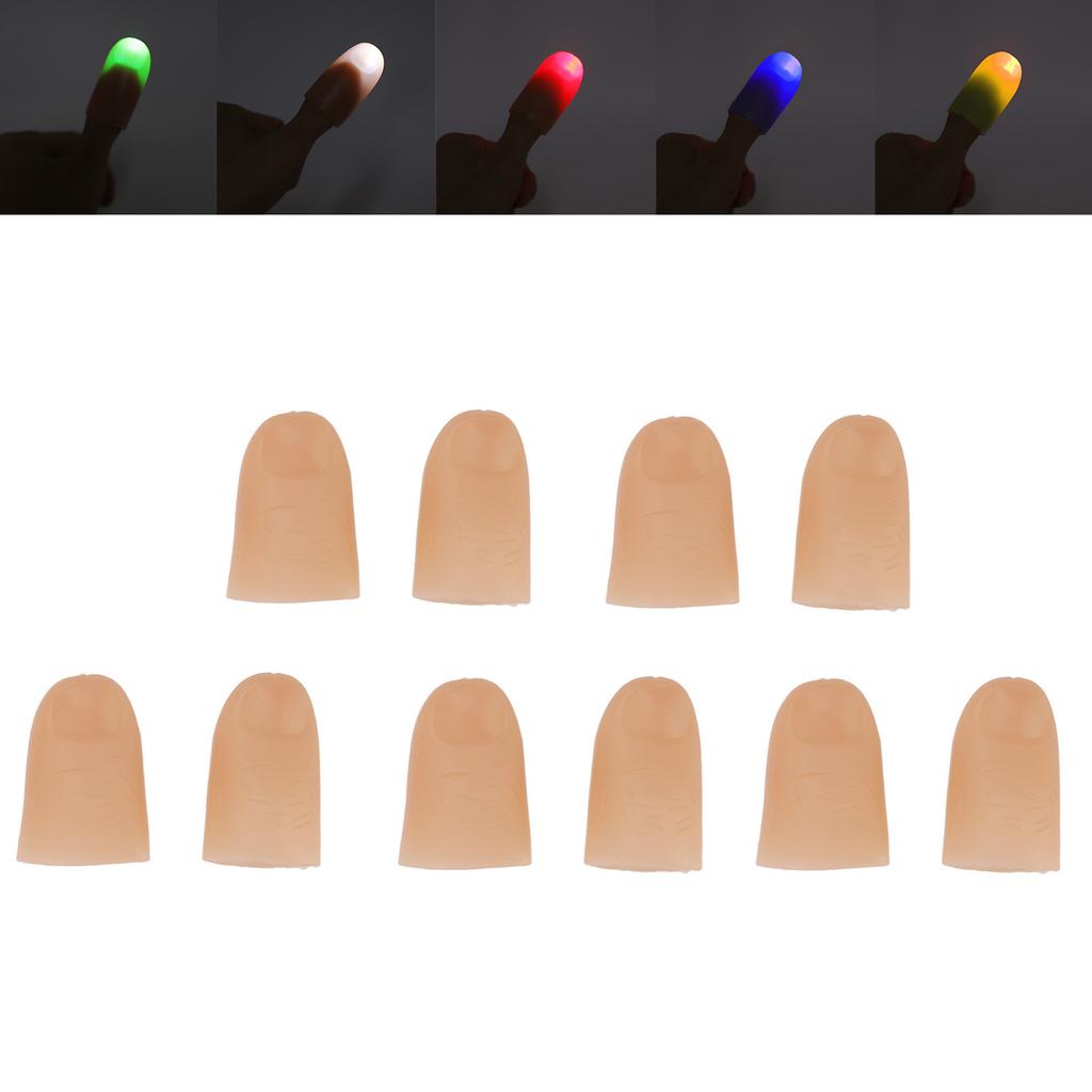 Fake Finger Lamp Prop Battery Powered 4.5cm Attractive Interesting 5 Pairs PVC Material Finger Light Up Thumb for Concerts
