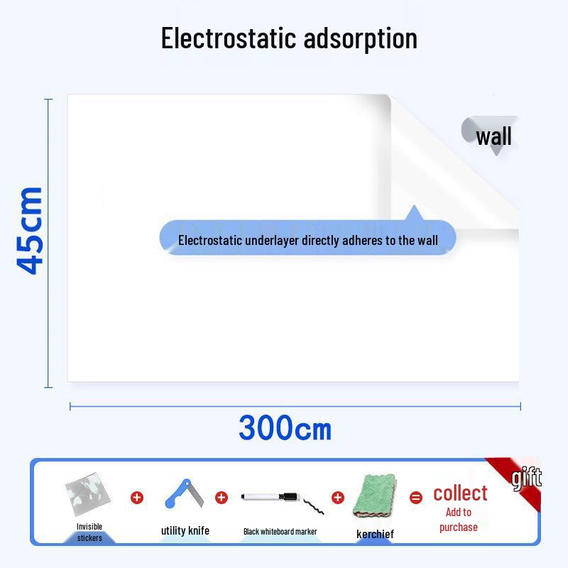 Ultra-Thin Portable Whiteboard Sticker - Erasable, No Glue, Wall-Safe