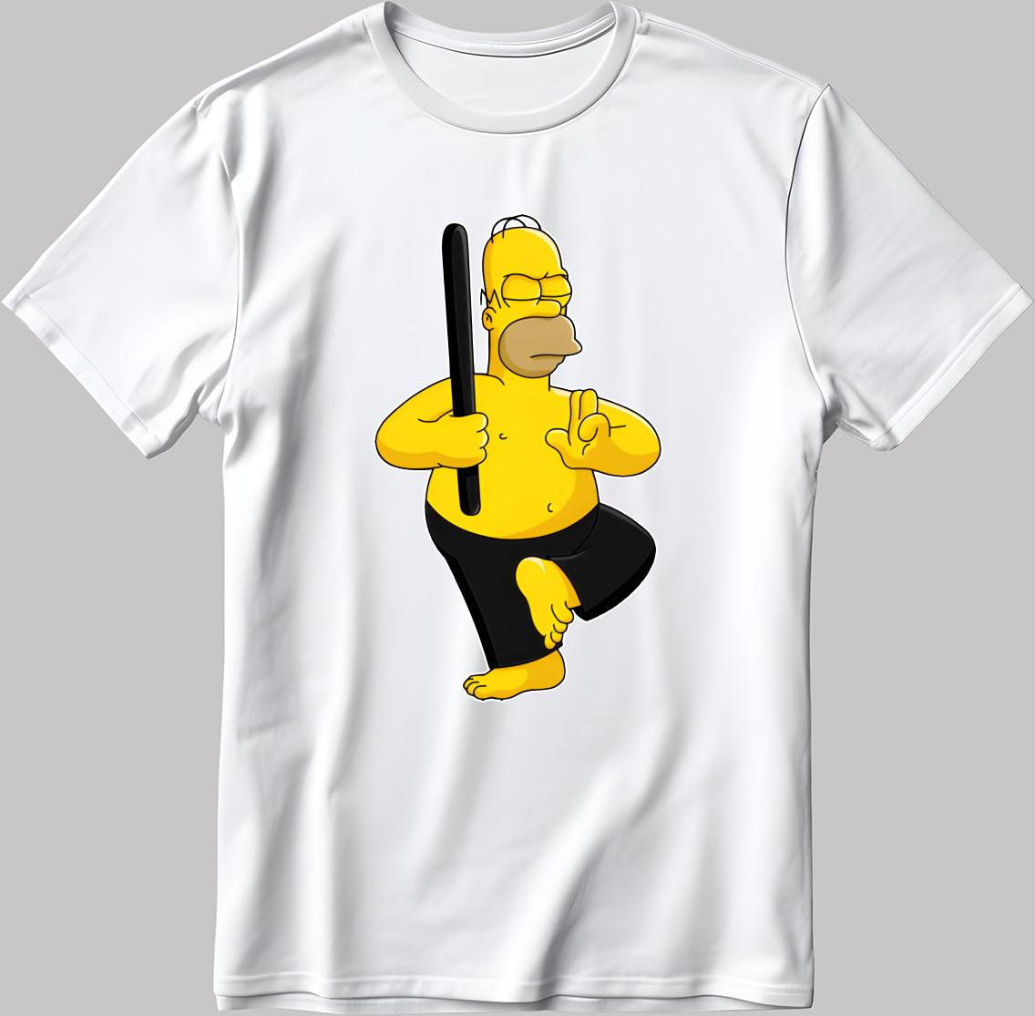 The Simpsons, Simpson Characters Short Sleeve White-Black Men s / Women L304 3XL