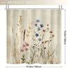 Vintage Botanical Print Shower Curtain, Durable Polyester, Delicate Wildflowers Design,  Ideal for Bathroom Decor