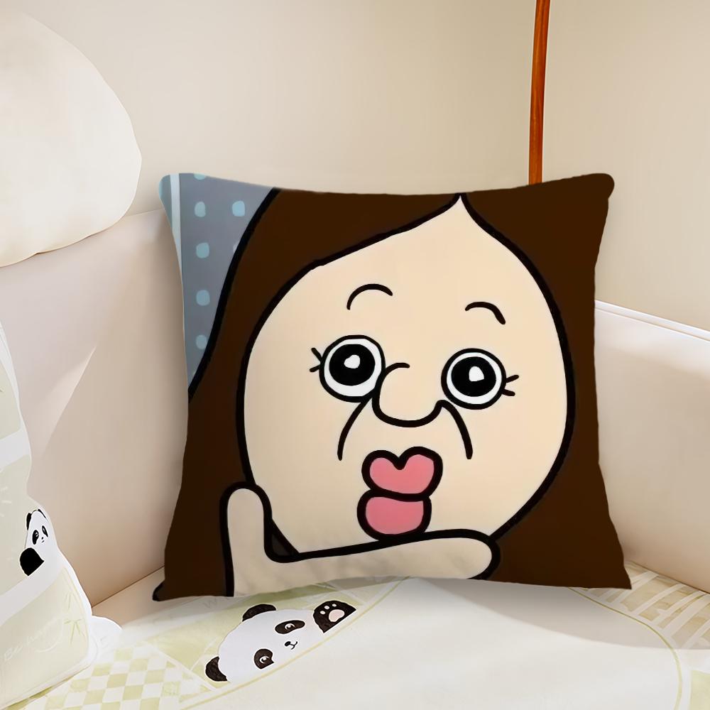 Funny Bbangbbangs Cartoon cushion cover Pillow Case Plush Fabric Soft Double Sided Print Sofa Cushion Cover Throw Pillow Covers
