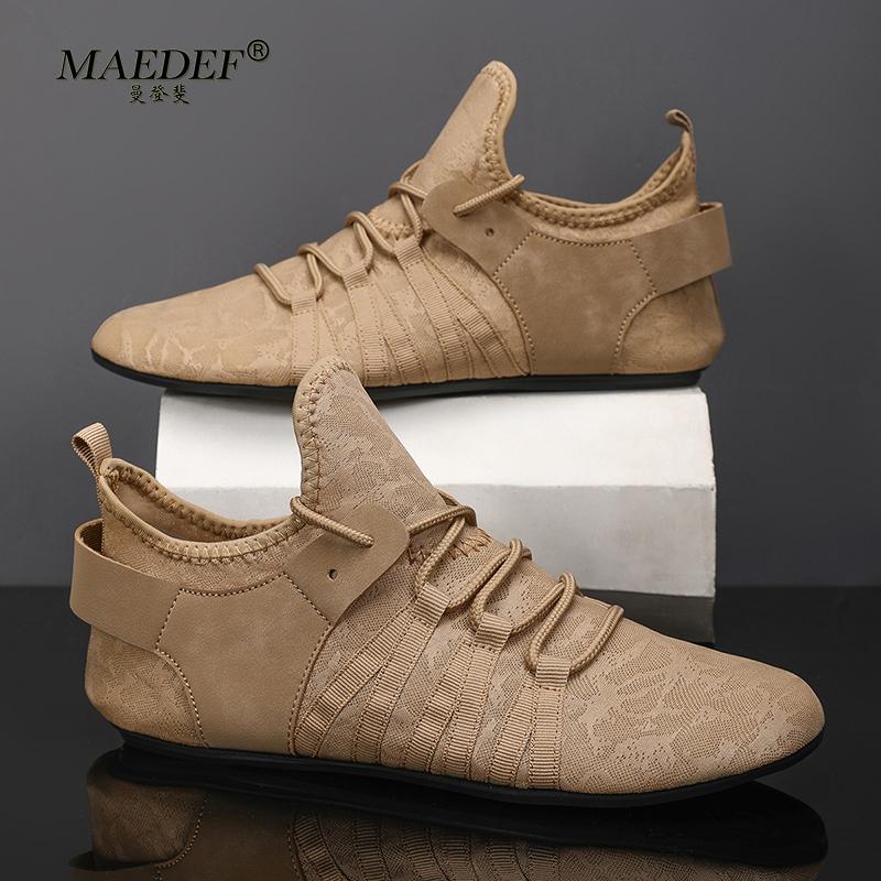 MAEDEF Shoes for Men Lightweight Fashion Designer Leisure Walking Breathable Flat Bottom Sports Men's Shoes Large Sizes 39-47