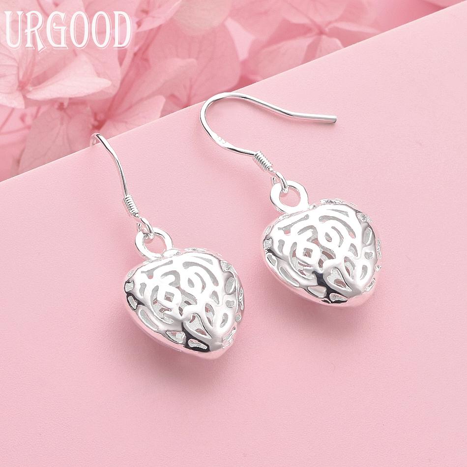 

Модные серьги в форме сердца из стерлингового серебра 925 пробы, свадебные украшения 3.00*1.50cm