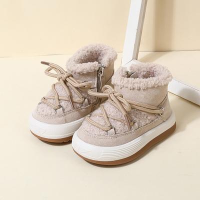 Bebeluș, Cizme de zăpadă, Top înalt, Băieți, Pantofi de bumbac, Pluș, Cald, Bumbac pentru bebeluș