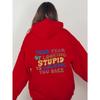 Women'S Shoulder Sleeve Fleece Sweater Plain Letter Print Kangaroo Pocket Drawstring Print Hoodie Clothing