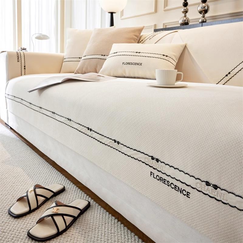 Chenille Sofa Cushion French Four Seasons Universal Non-Slip Sofa Cover Cloth Cover Cover Dustproof High Grade Gray Cushion