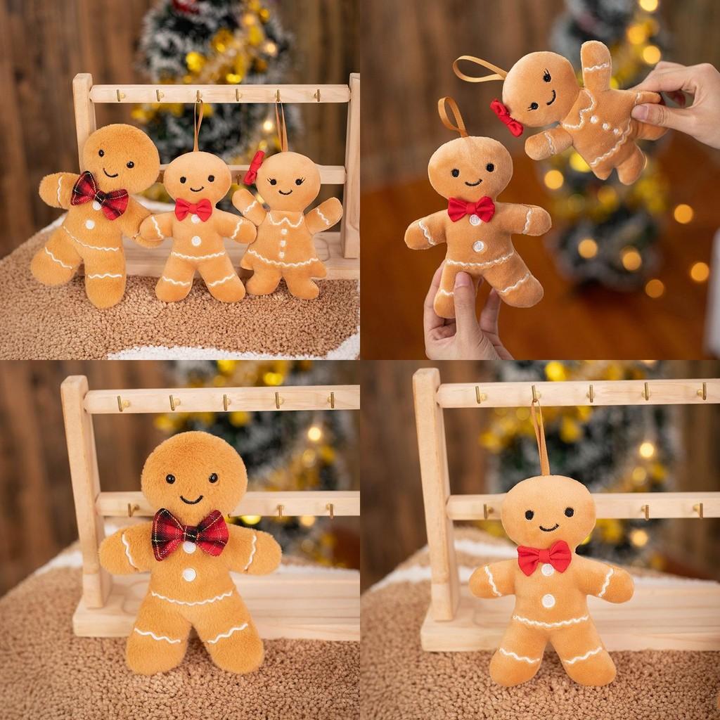 Christmas Man Gingerbread Pendant Plush Toy Doll Holiday Decor Keychain Couple