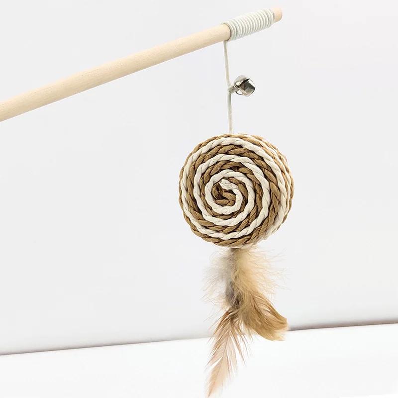 1 ks Teaser Pierkové Hračky Mačiatko Zábavná Farebná Tyč Mačacia Palička Hračky Drevené Domáce Mačacie Hračky Interaktívna Palička Potreby pre Domáce Mačky