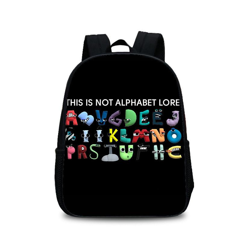 Zaino Alphabet Lore Per Studenti Borsa Scolastica in Nylon con Tasca Frontale e Spallacci Regolabili