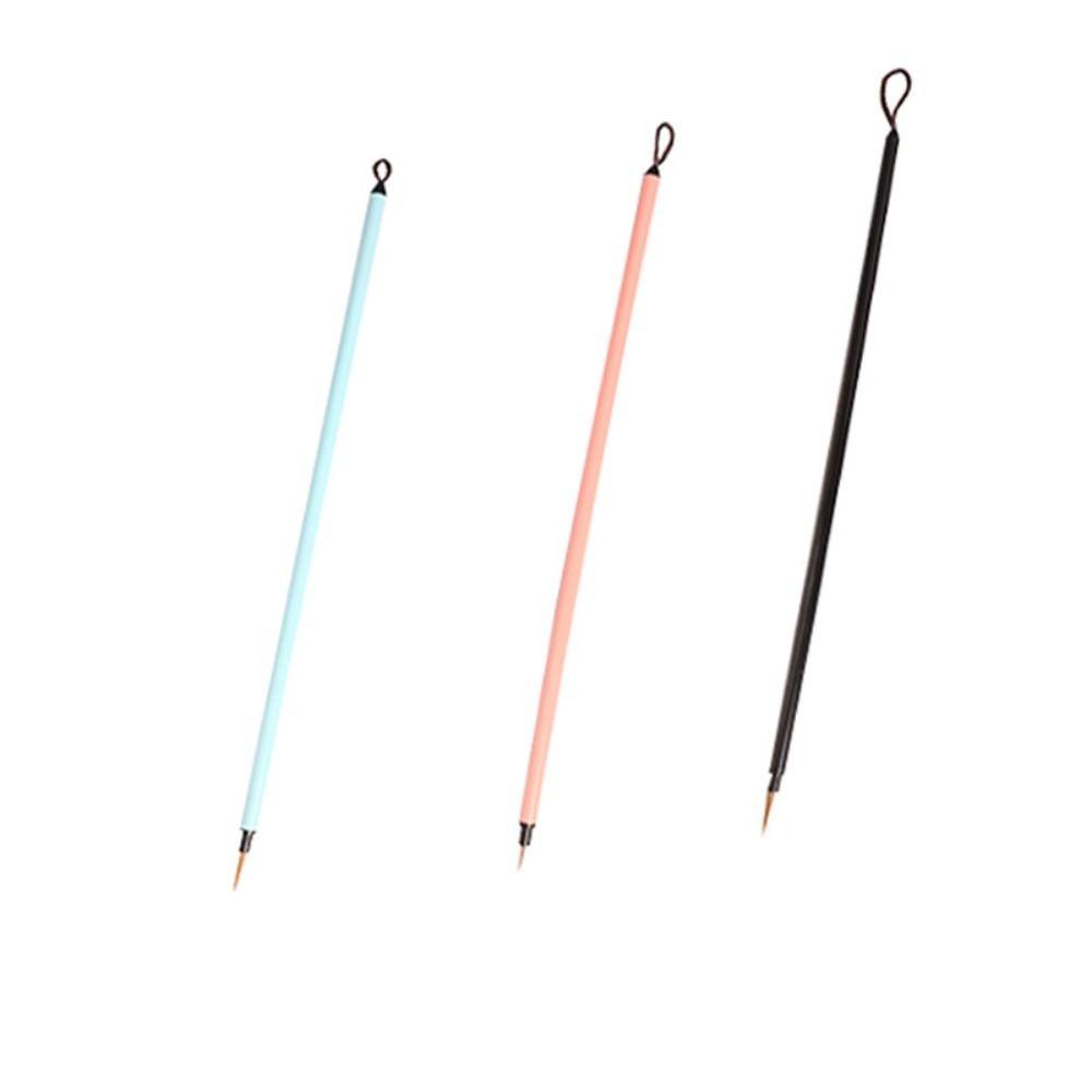 

3pcs Art Supplies Pointed Tip Detail Paint Brush Soft Hair Steels Handle Hook Line Brush Slim Drawing Brush Calligraphy