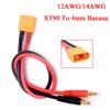 XT90 4mm Muz Fiş Pil Şarj Kablosu Lipo Şarj Cihazı Kurşun 40 cm 12AWG/14AWG imax B6 için