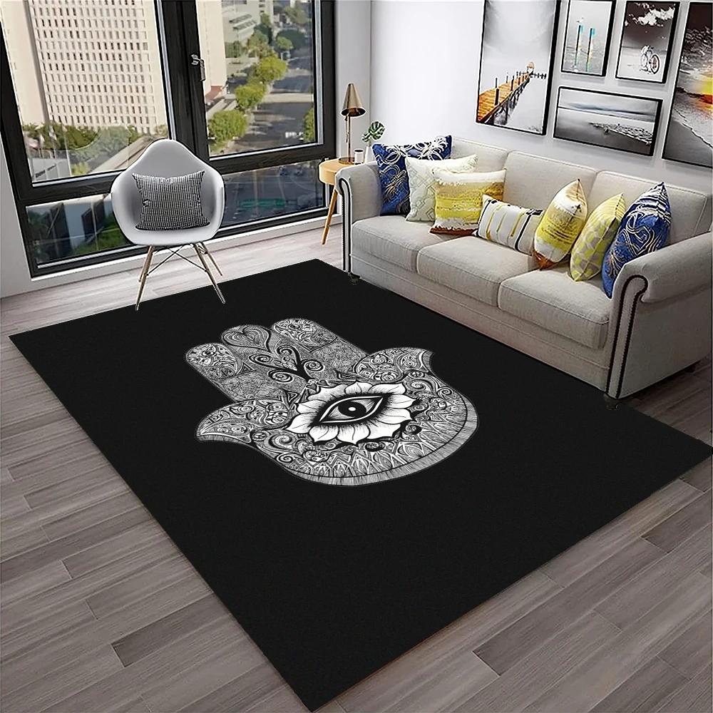 3D Evil Eye Nazar Tree of Life Carpet Rug for Home Living Room Bedroom Sofa Playroom Doormat Decor,Area Rug Non-slip Floor Mat