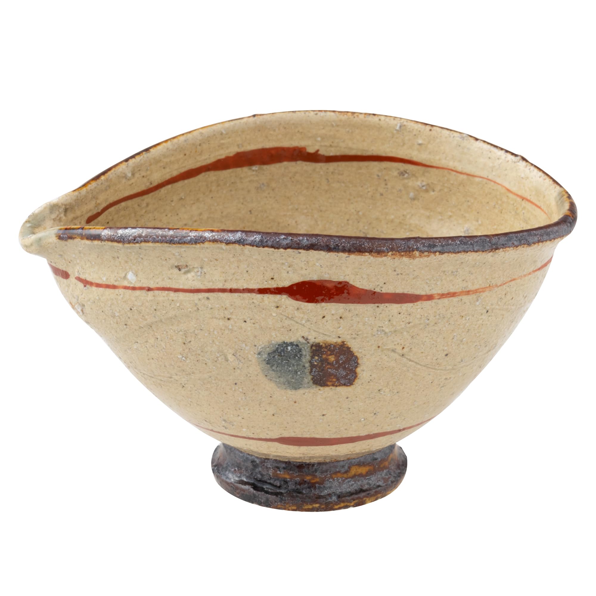 

Marui Seito Shigaraki Ware Hechimon Katakuchi (Sake Cup) with Gosu and Iron Painting, Beige, 340ml Capacity, MR-3-4046