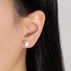 Adorable Asymmetrical Floral Cat Ear Studs – Personalized Gift for Girls, Birthday Cat Earrings
