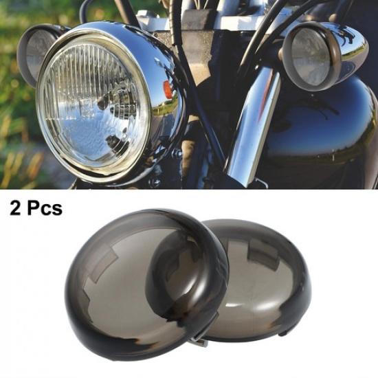 2pcs Turn Signal Light Lens Covers Front Rear for Harley Dyna Street Glide Black