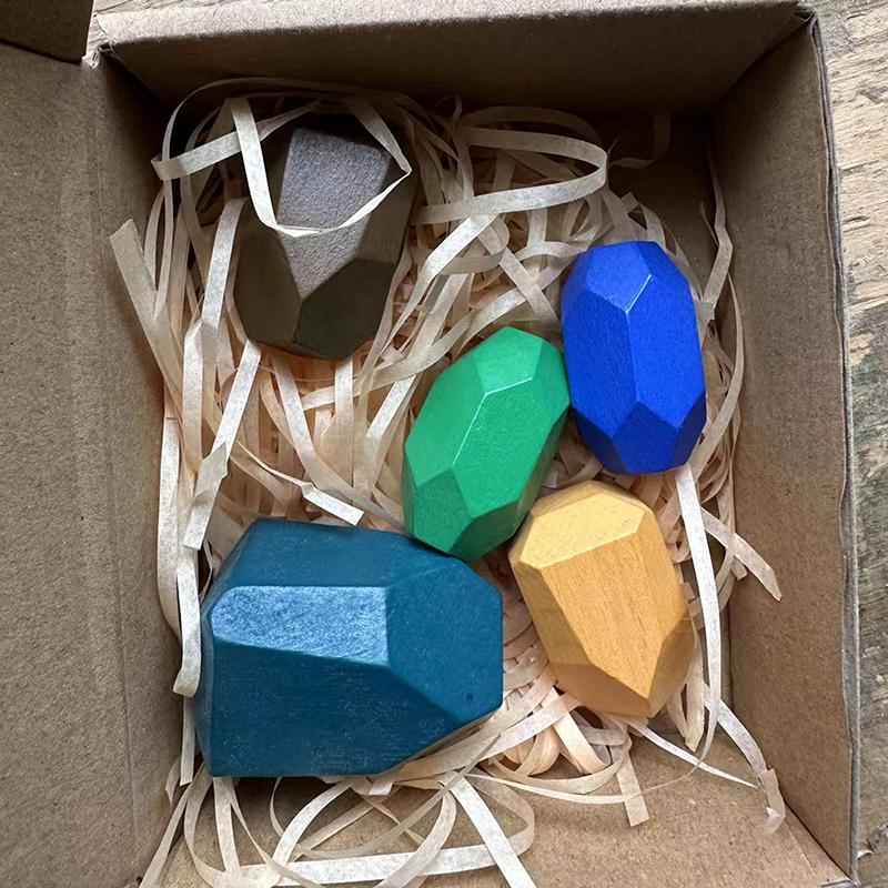 5/10Pcs Wooden Stacking Stones, Montessori Inspired Sensory Blocks, Perfect Gift For Kids Learning And Building