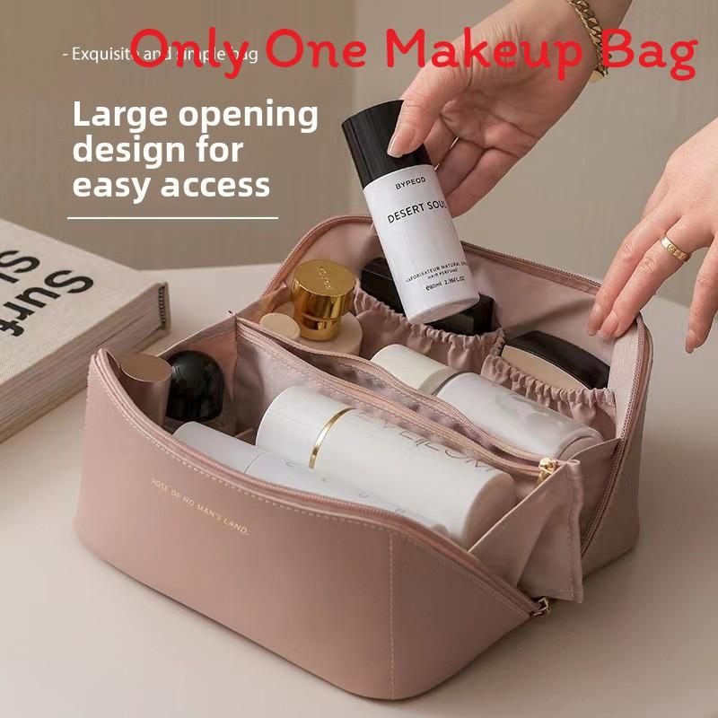 

Luxury Travel Makeup Bag With Multiple Compartments For Cosmetics And Toiletries розовый