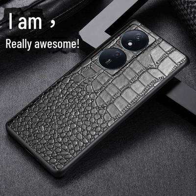 Puzdro na mobilný telefón Honor Play 50 - Ochranný kryt z pravej kože so vzorom krokodíla, All-Inclusive pre Play 50Plus