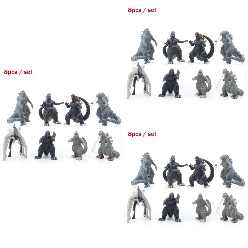 Eight Piece Godzilla Kong Kim Battle Dinosaur Pvc Action Figure Collection For Kids And Decor