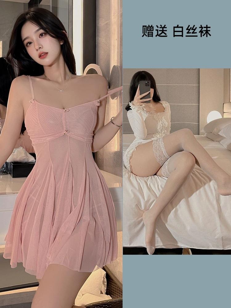 Pure desire sexy suit seductive free suspender sex fun small chest mesh perspective sex underwear