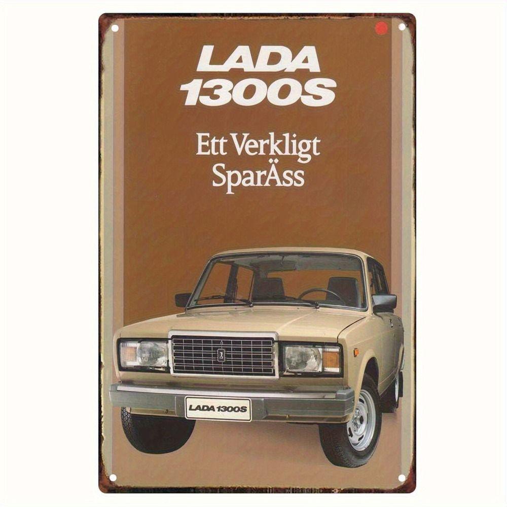 Lada Retro Metal Tin Sign Garage Wall Decor Vintage Car