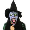 Kreativní Halloweenská čarodějnická maska Prodyšná maska na celou hlavu Halloweenská cosplay maska Strašidelný design Oblečte si čarodějnickou masku s kloboukem