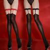8D Glossy One-Piece Leg Ring Over-the-Knee Long Stockings Sexy Silky Ultra-Thin Reflective Horse Oil Black Silk Thigh-High Stock