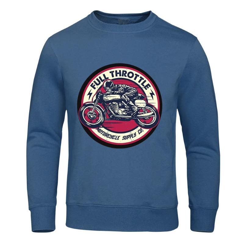 Plný plyn Motocykl Lokomotiva Kultura Pánská Módní Mikina s Kapucí Ležérní Mikiny Fleece Teplá Podzimní Ležérní Sportovní Oblečení Pulovry a Dlouhý Rukáv Pánské