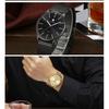 WWOOR Gold Watches Ultra Thin Simple Men Quartz Watches Waterproof Mesh Belt Full Stainless Steel Wristwatch