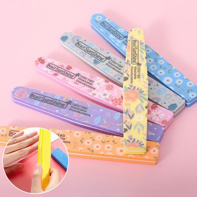 Lima per unghie professionale a doppia faccia con stampa a rombo per nail art, lime abrasive, lucidatura, curva, strumenti per manicure per salone