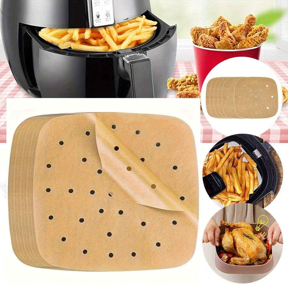 100pc Air Fryer Paper, Oil Paper, White Natural Color Oil Proof Paper, Disposable Household Baking Oil Absorbing Paper