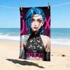 Custom Name Cyber Punk Stylish Digital Printing Beach Towel Quick‑Drying Absorbent Blanket for Beach Pool Gym Travel