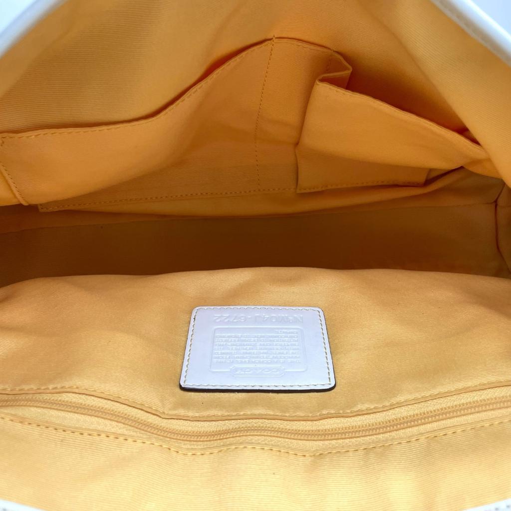 Used COACHHandbag yellow/Brown canvas/leather Women