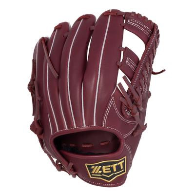 ZETT Soft Steer Baseball Bordeaux Size 4 All-Around Glove, Right-Handed Throw, Brown, (BRG352620)
