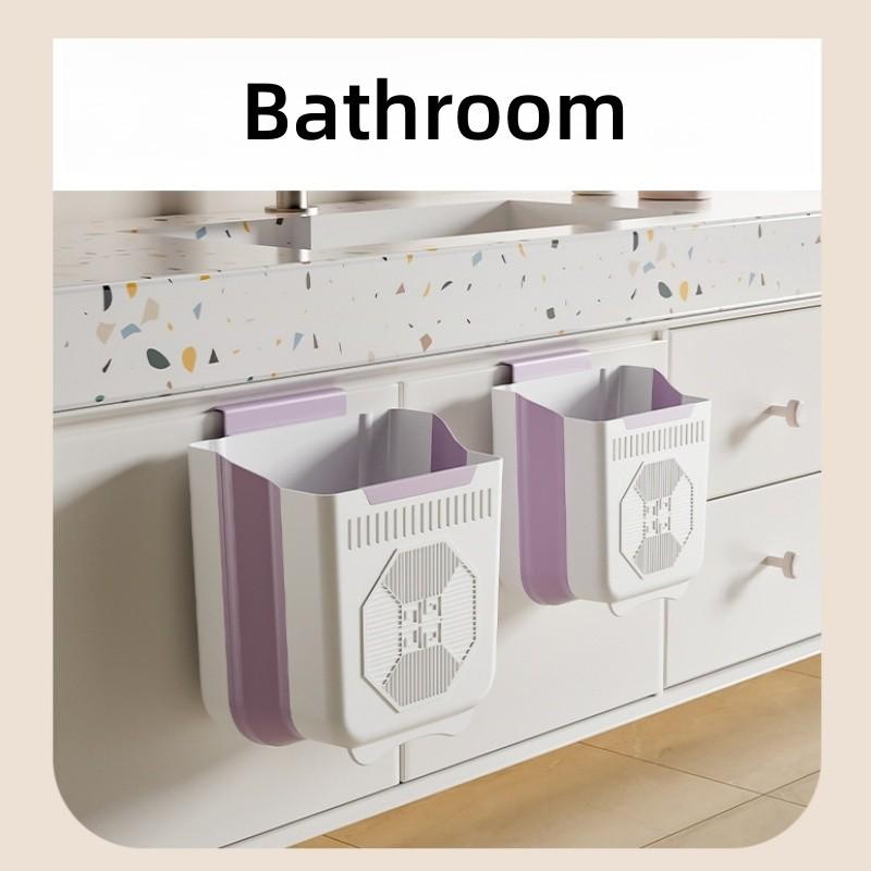 Home Kitchen Wall Mounted Foldable Garbage Bin Hanging Large Caliber Thickened Multifunctional Garbage Storage Bin