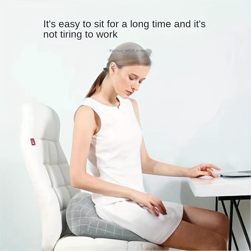 1pc Memory Foam Seat Cushion - Breathable & Washable Round Pad | Grey for Office/Car/Elderly Use,for Hip/Back Support