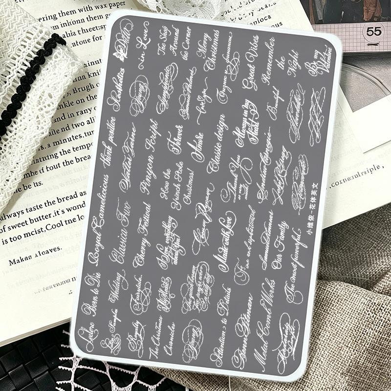 Special Flower English Alphabet Patterns Stamping Plates 15X10Cm Stainless Steel Nail Design Art Template Stencil Nail Stamper