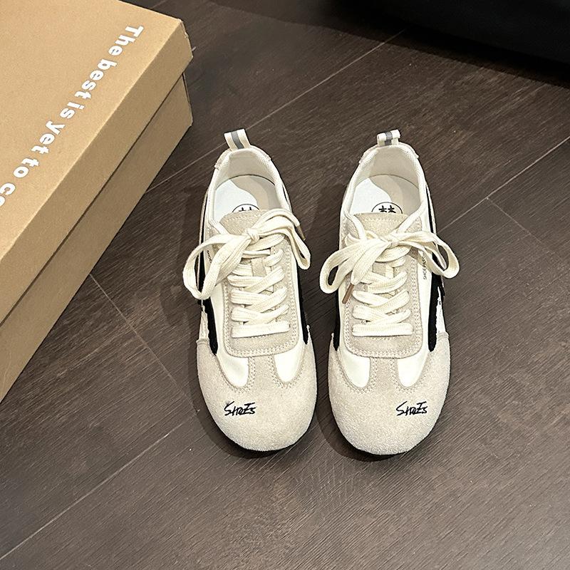 Fashion lace-up casual board shoes, simple retro sports German training shoes, summer retro comfortable and lightweight soft-soled Forrest Gump shoes