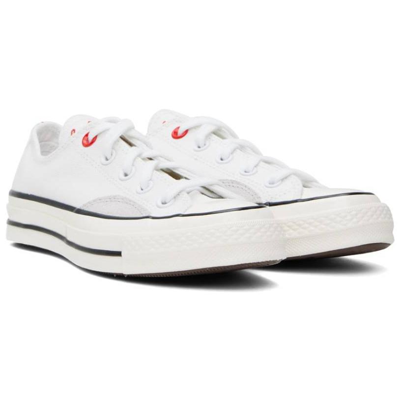Converse Chuck 70 Suede Comfortable Versatile Non-Slip Shock Absorbing Low-Top Skate Shoes Unisex Sneaker White A06550C