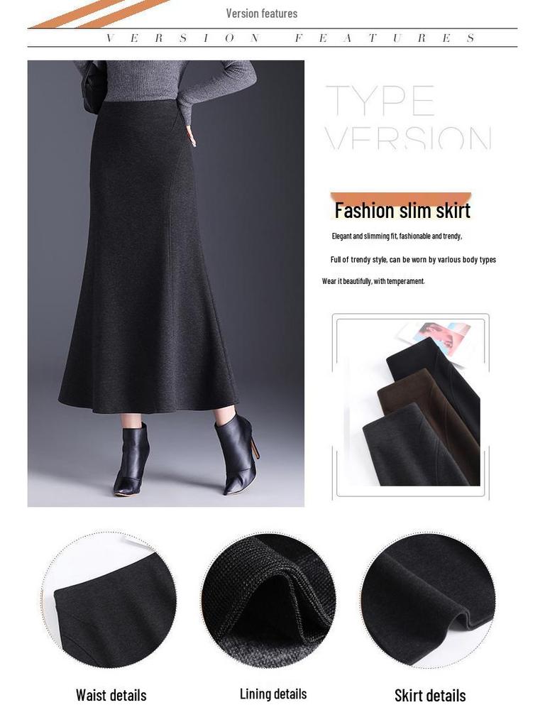 Collection Hiver 2025: Jupe Midi Moulante Queue de Poisson Taille Haute