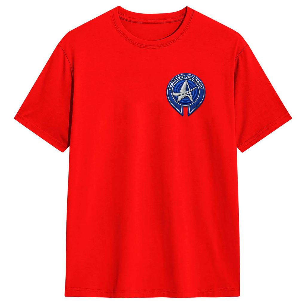 Men Stars Treks Starfleet Academy Badge T Shirt 100 Cotton Tops Casual Short Sleeve Round Collar Tee Shirt Printing TShirts