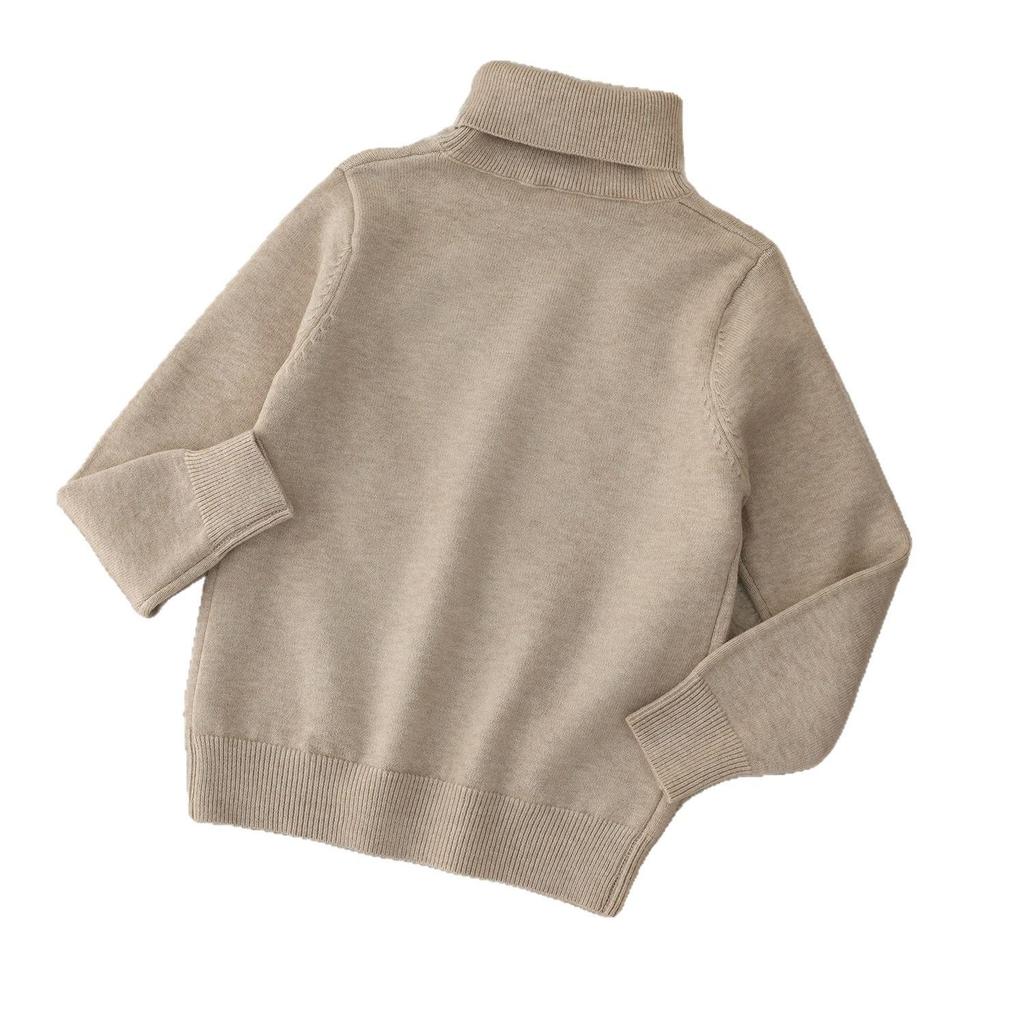 2025 Kinder Wollrollkragenpullover - Jungen Koreanischer Stil Einfarbiger Pullover Strickware