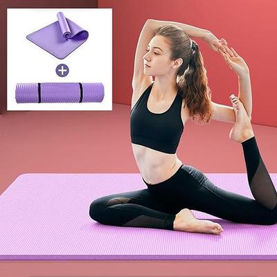 Soft Anti-Slip Yoga Mat for Men & Women Exercise Mat, Large (6 Mm Thickness) with Strap To Carry Home Gym & Outdoor Workout Fitness Water-Resistant,