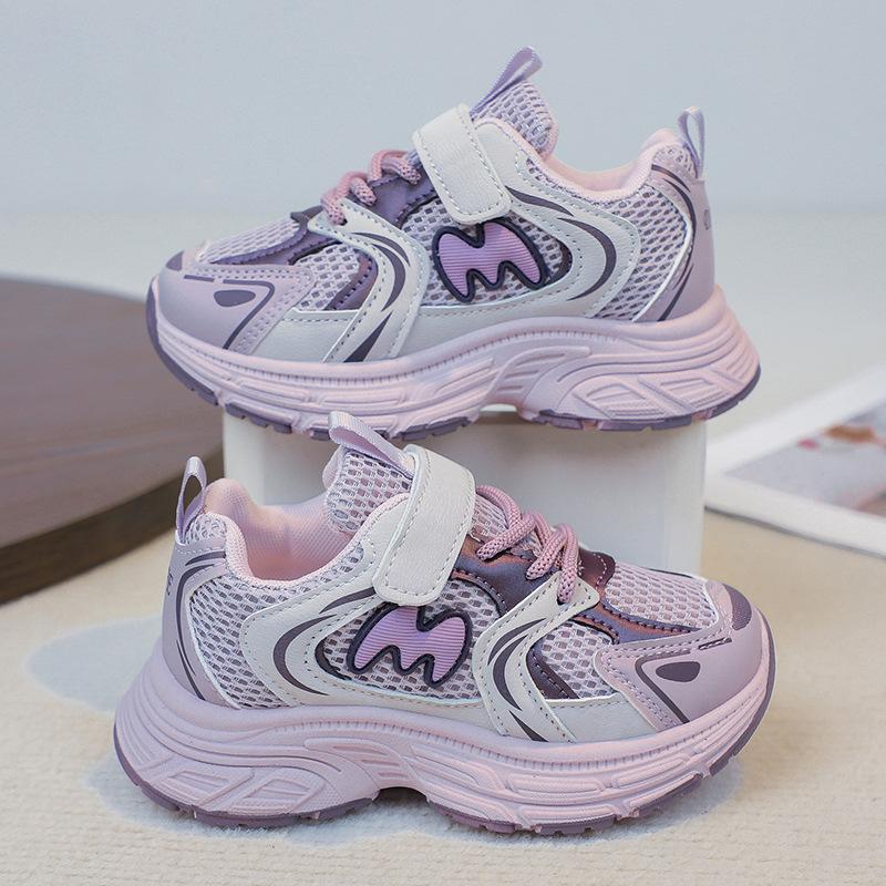 Children's sports shoes 2025 new cartoon girl dad shoes mesh boys shoes breathable middle and older children's running shoes